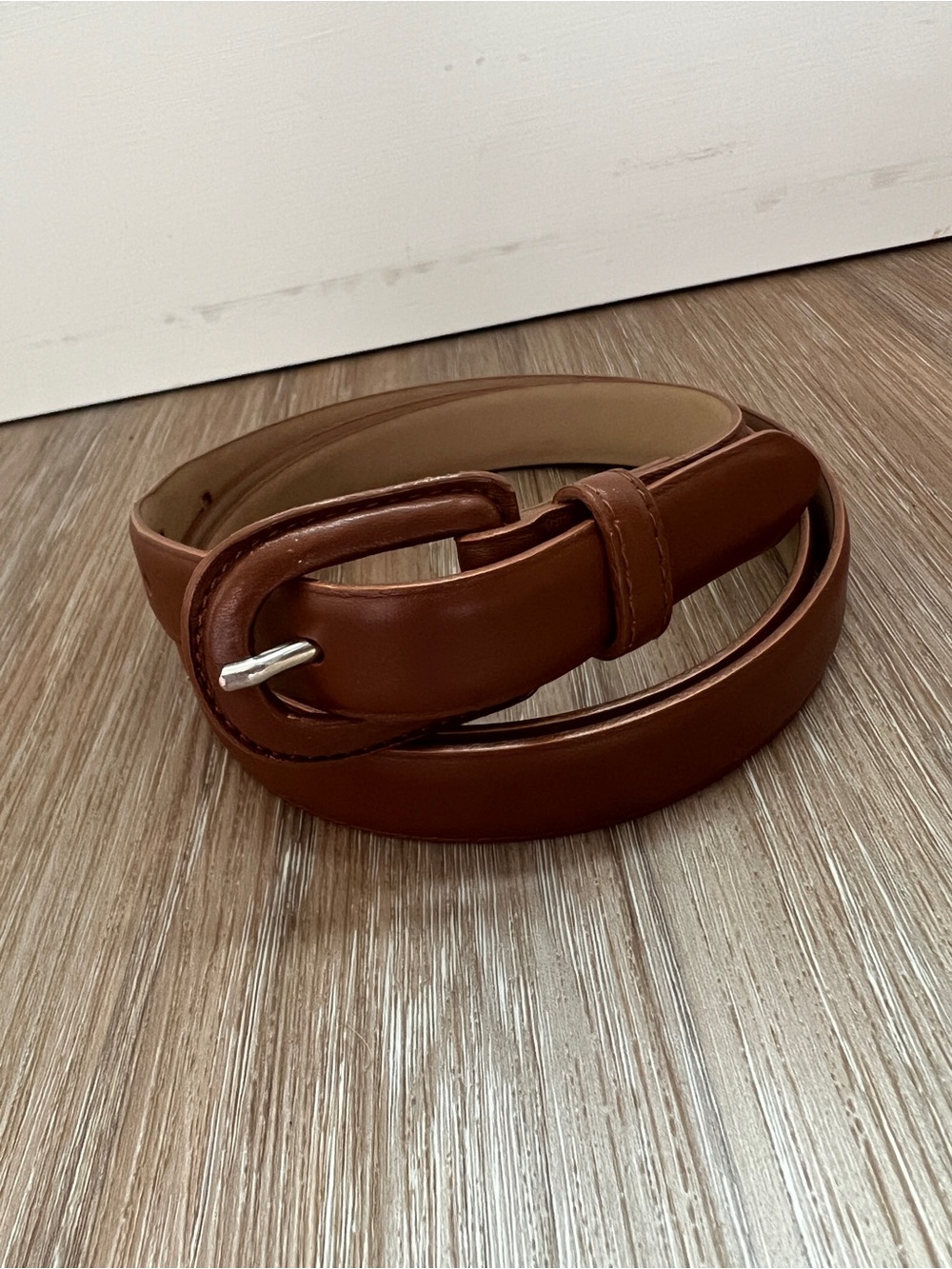 Talbots Italian Leather Belt Cognac Brown Made in Italy XL 40” - 44”